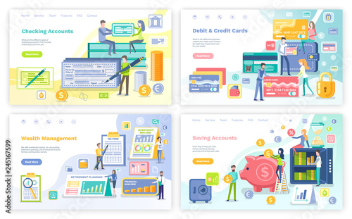 Checking Account, Credit and Debit Card Web Set