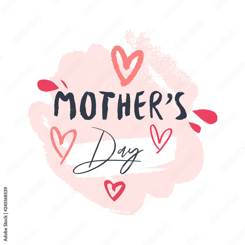 Greeting vecor Mother's day card, holiday clipart.
