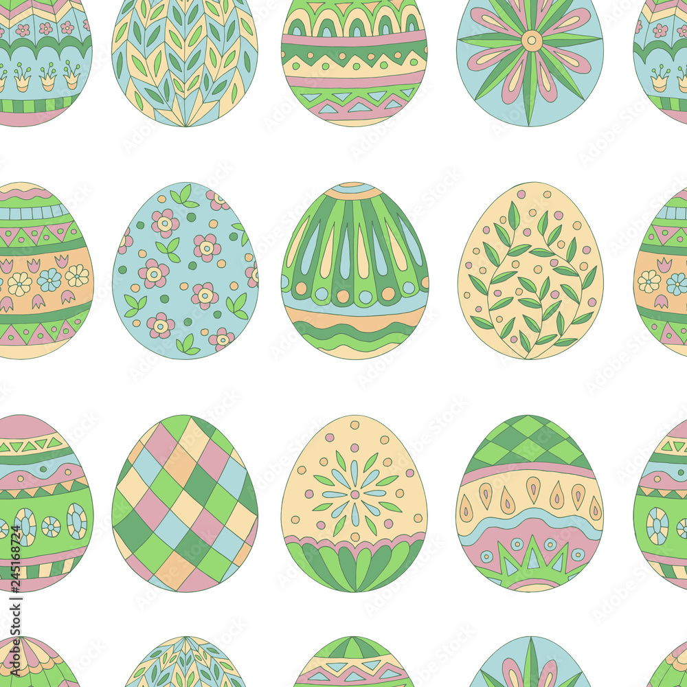 Seamless pattern of easter eggs Seamless pattern of easter eggs