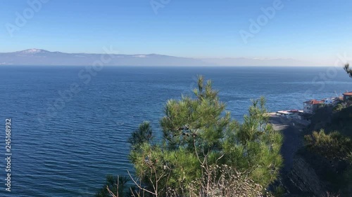 Beautiful nature landscape from the hillside. Stabil look with 4K. Turkey/Bursa/Tirilye 2019.