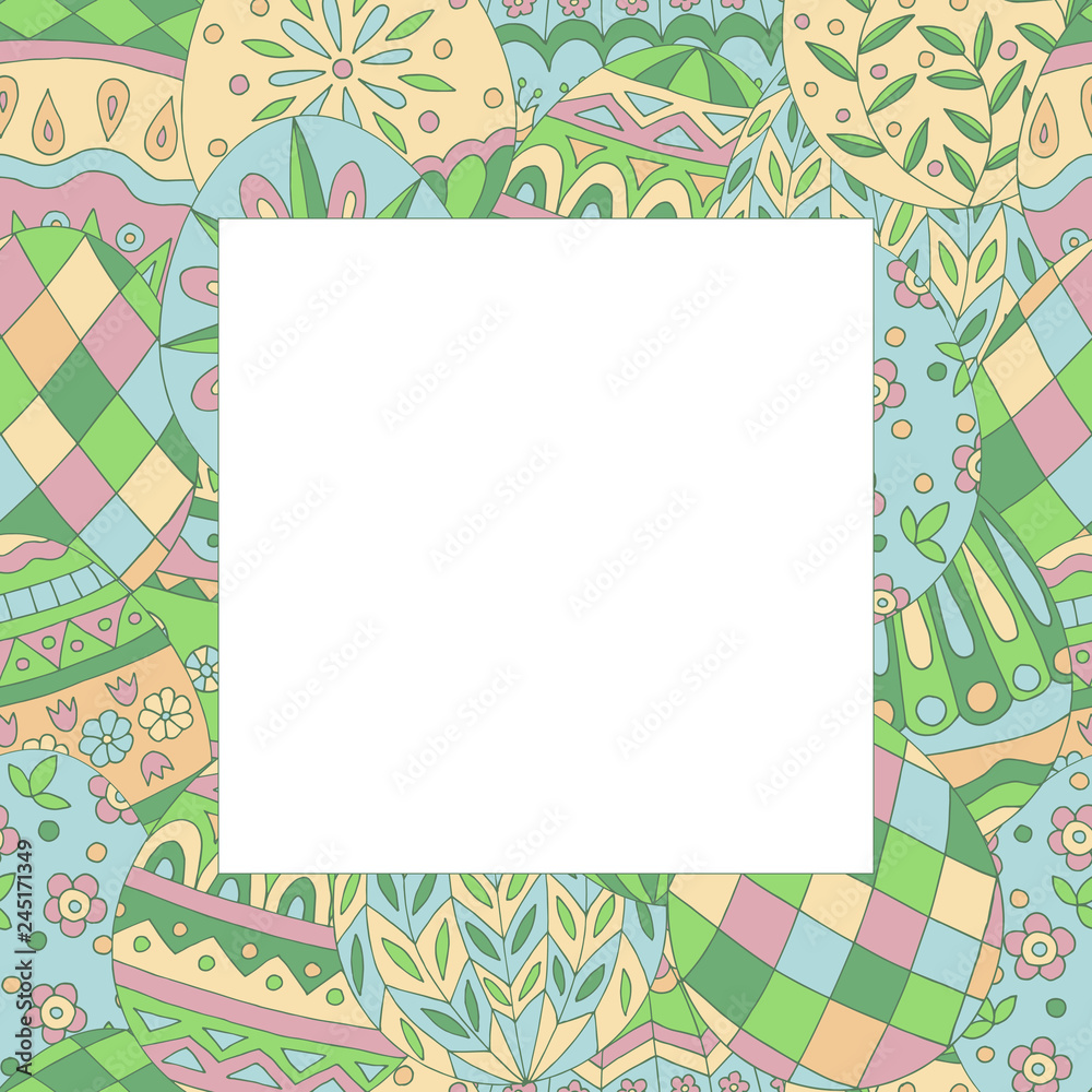 Square frame with abstract Easter egg pattern Square frame with abstract Easter egg pattern
