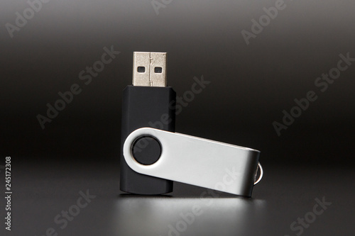 Black USB flash drive photo