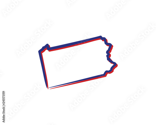 Pennsylvania Outline Logo Icon 001