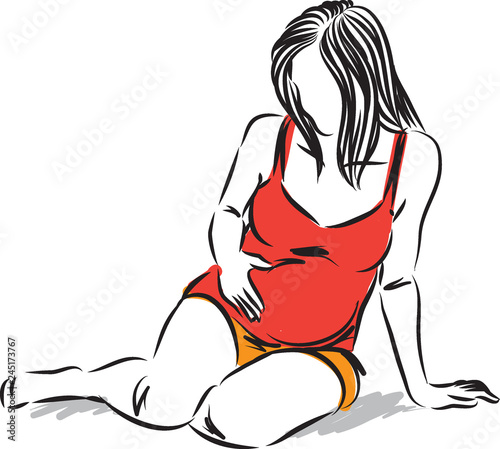  pregnant 2 woman vector illustration