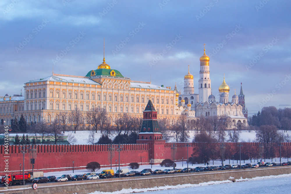 Obraz premium Moscow Kremlin winter morning