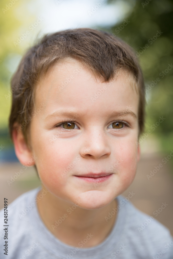 Smiling boy close-up portrait