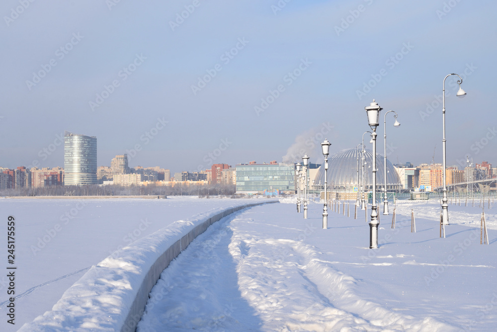 The Gulf of Finland embankment in St. Petersburg.