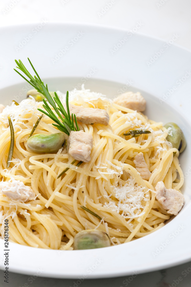 pasta with chicken meat