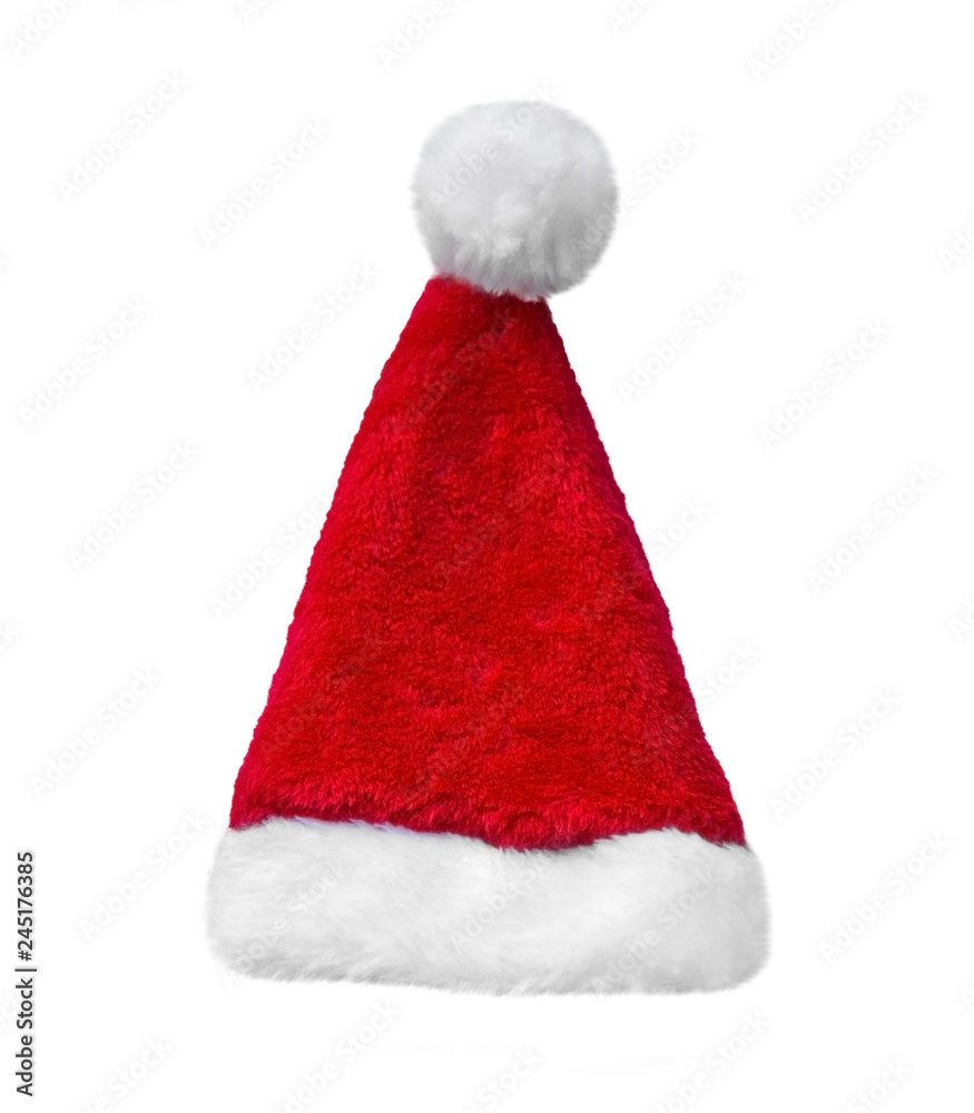 Santa red hat isolated in white background. Santa red hat isolated in white background.