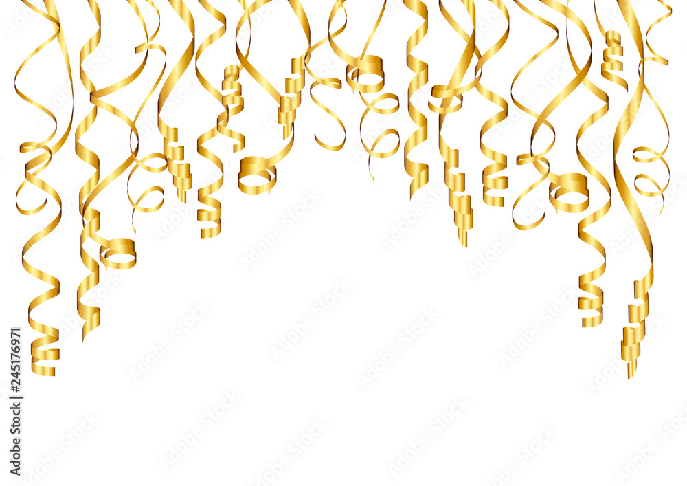 Party Background Golden Streamers A4