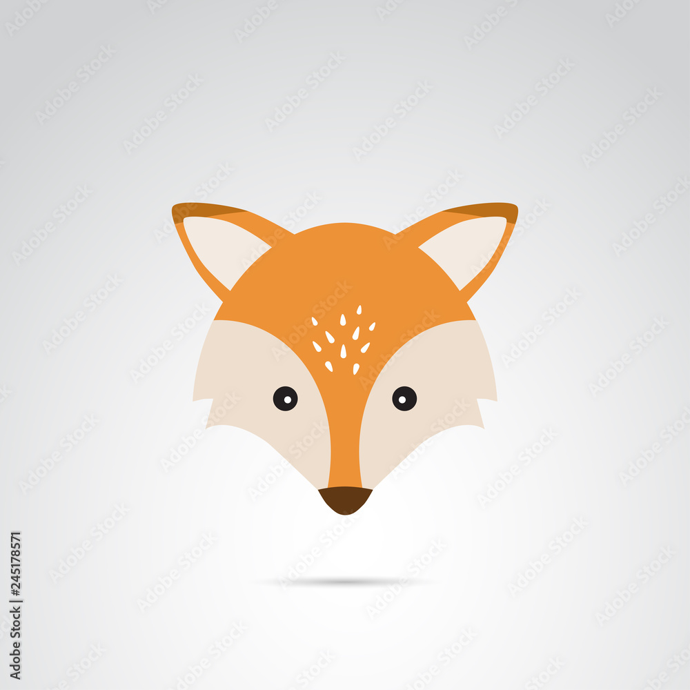 Obraz premium Fox face vector icon. 