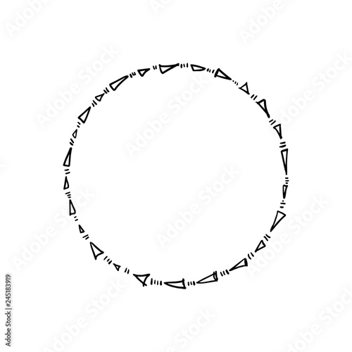 Vector african style frame. Isolated on white background.