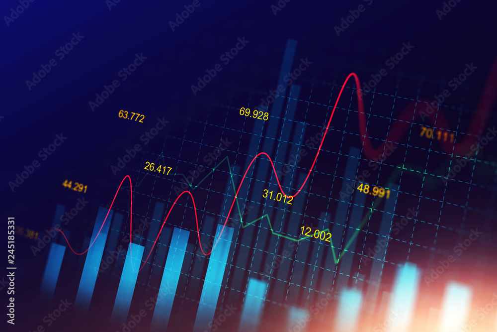 custom made wallpaper toronto digitalStock market or forex trading graph in graphic concept