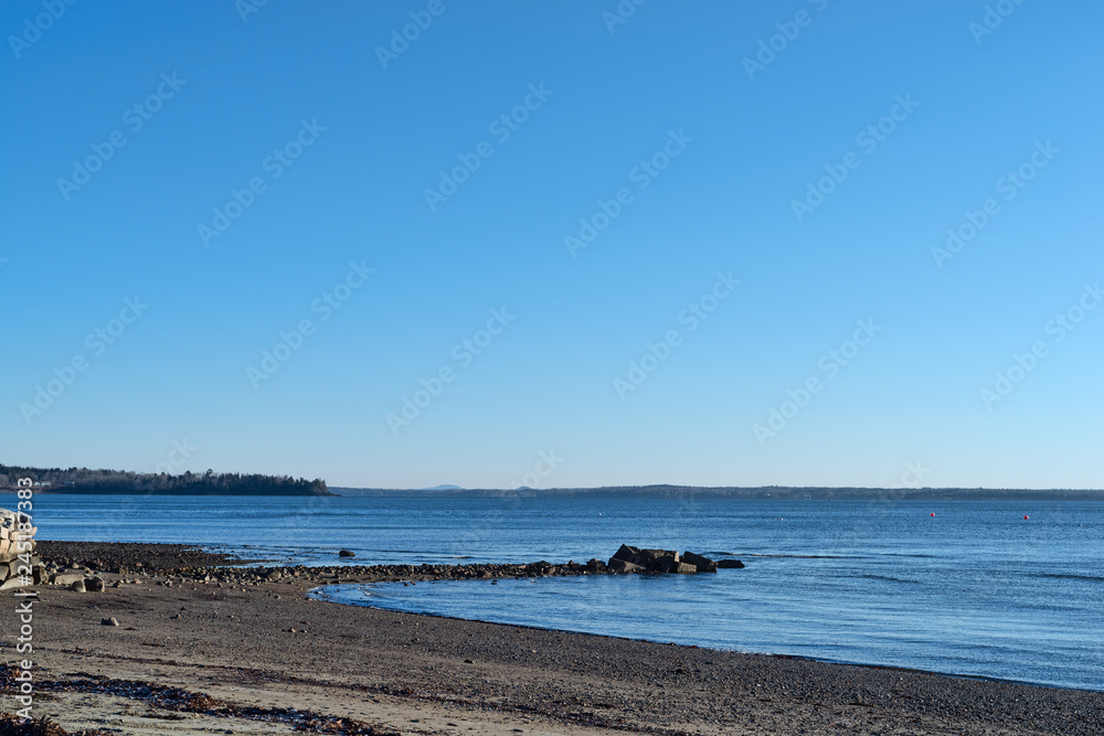 Beach at Northport, Maine in the early winter