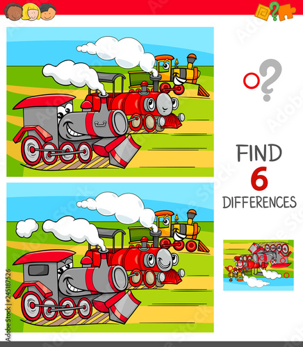 find differences game with locomotives