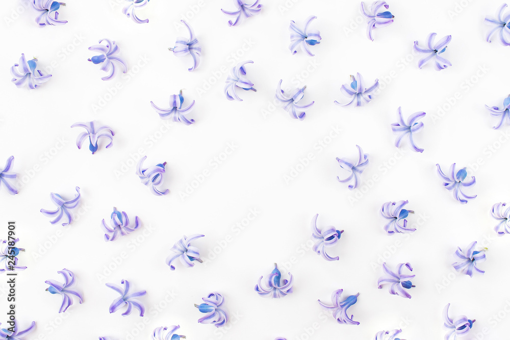 Background made of blue first spring flowers