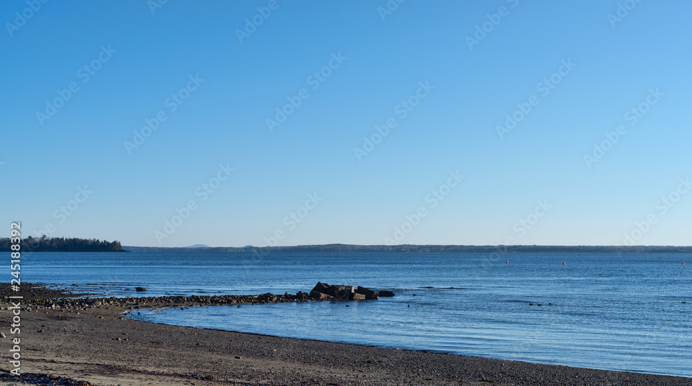 Beach at Northport, Maine in the early winter