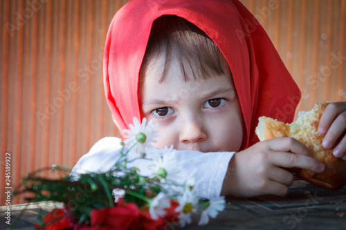 little girl in the garden