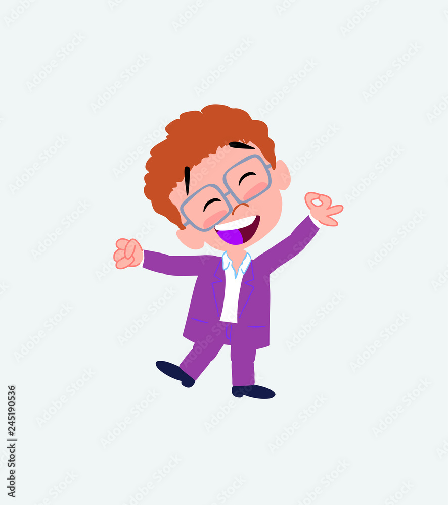 Businessman in casual style exulting in happiness Businessman in casual style exulting in happiness