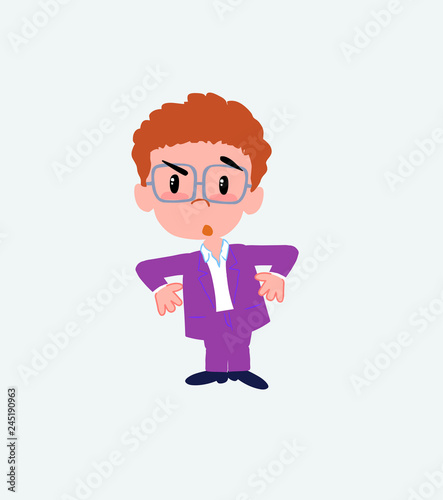 Businessman in casual style with an expression of unpleasant surprise.