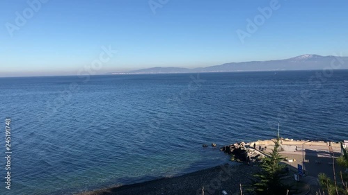 Beautiful nature landscape from the hillside. Stabil look with 4K. Turkey/Bursa/Tirilye 2019.