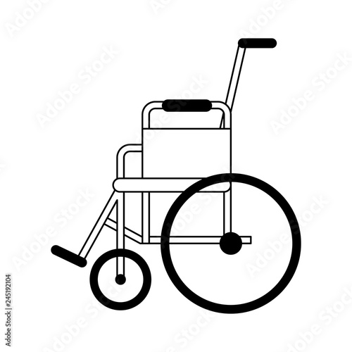 Wheelchair handicap symbol black and white