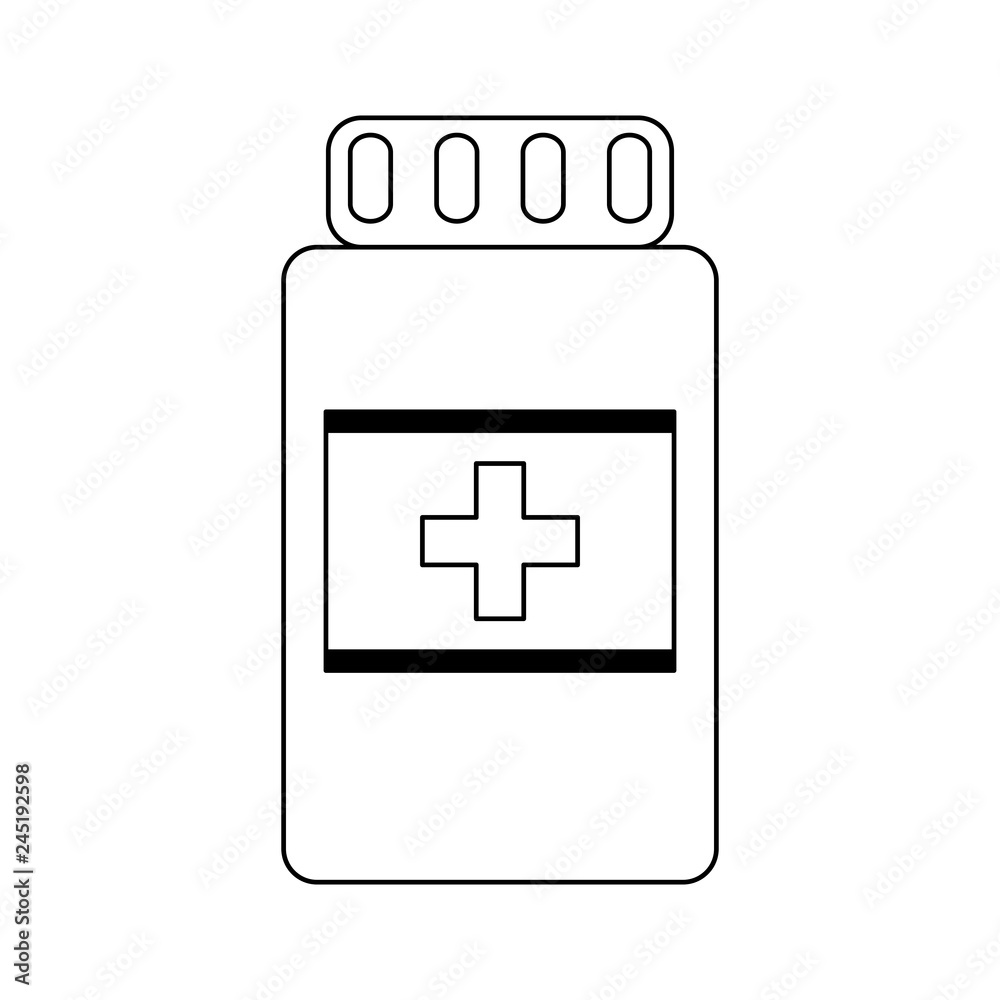 Medical and healthcare elements black and white Medical and healthcare elements black and white