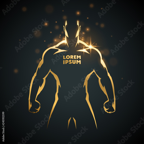 Athlete man gold silhouette