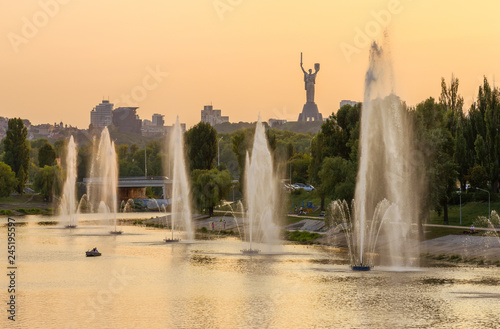 Fountains on the Rusanovsky channel in Kiev
