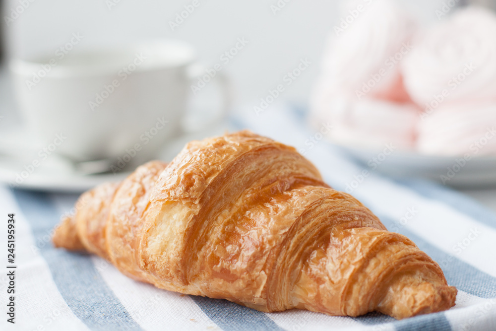 morning croissant and coffee