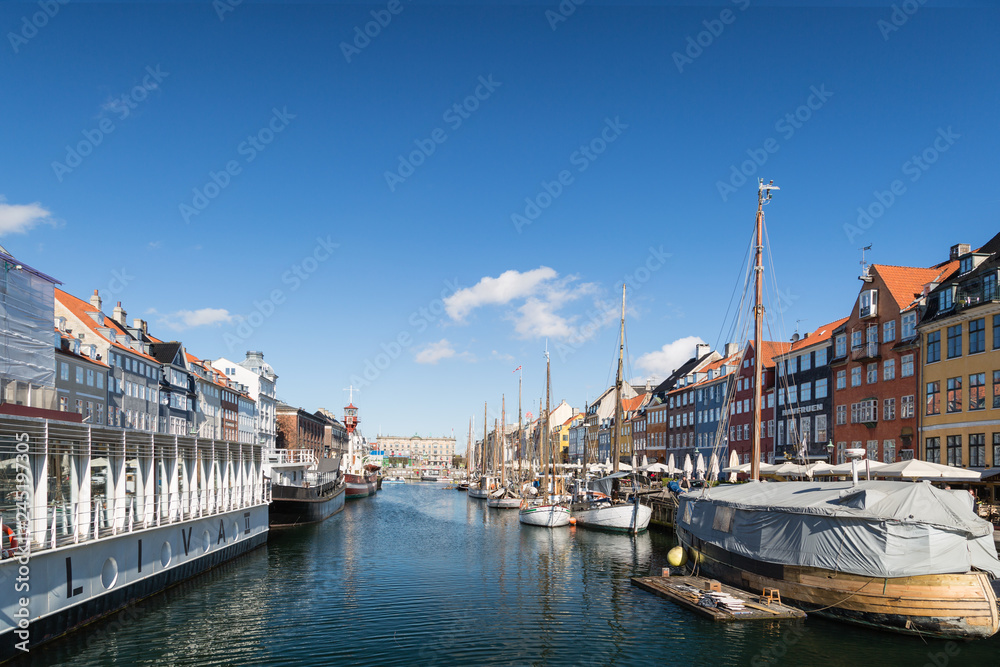 Copenhagen, Denmark. Nyhavn a 17th century harbour