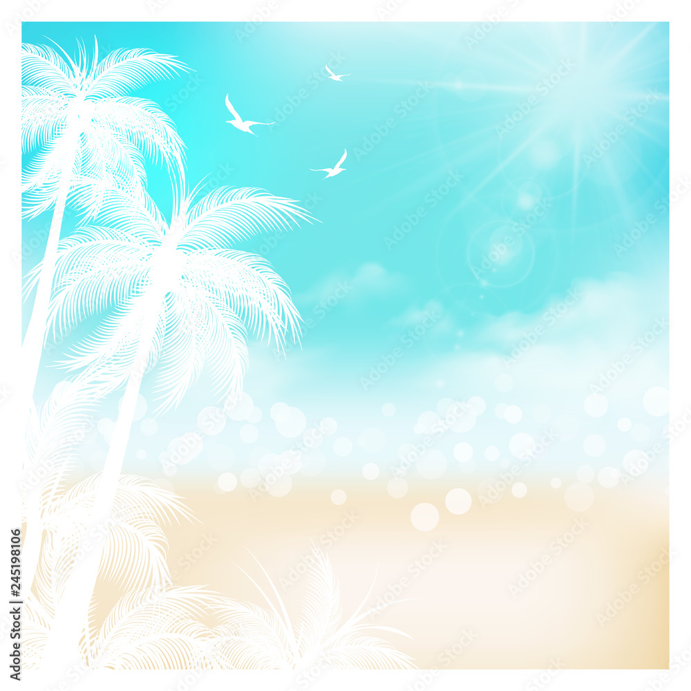 Naklejka premium summer background, summer time, summer holiday concept vector illustration