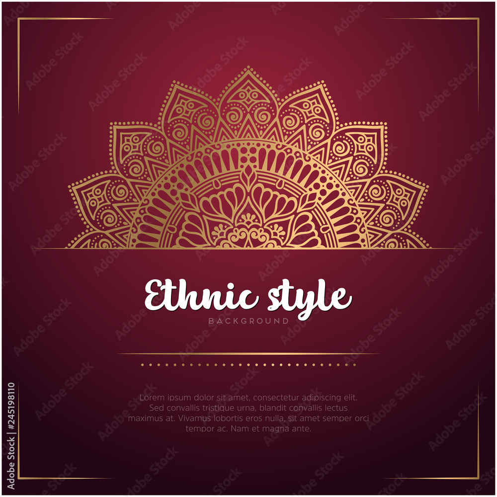 Gold background with mandala Gold background with mandala