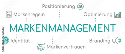 Markenmanagement Infografik Türkis