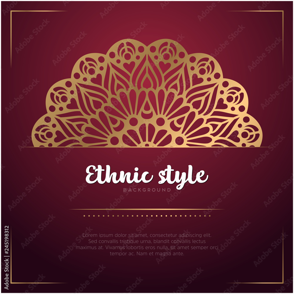 Gold background with mandala Gold background with mandala