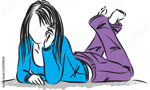 woman taking phone vector illustration