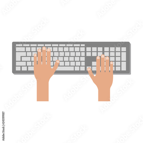 hands using computer keyboard
