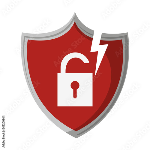 Shield with padlock on badge