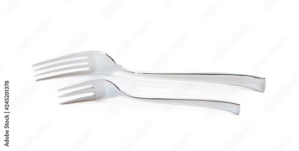 Glossy cutlery, fork isolated on white background Glossy cutlery, fork isolated on white background