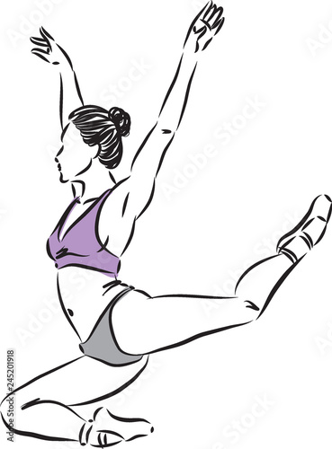 woman 3 dancer vector illustration