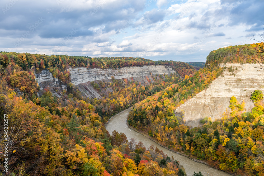 The Genesee River Winds Around the Big Bend in New York's Letchworth State Park