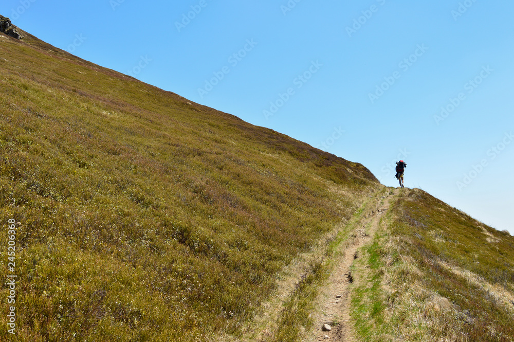 walking in the mountains