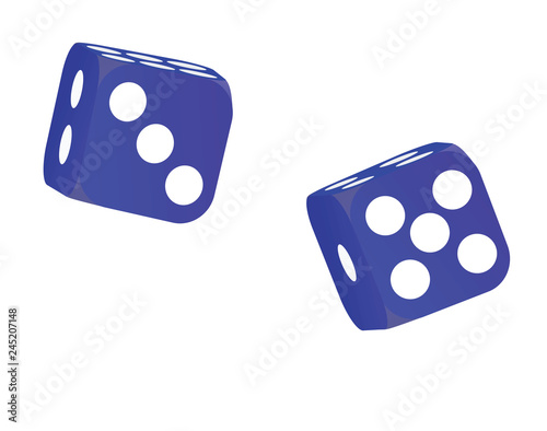 Blue dices. vector illustration