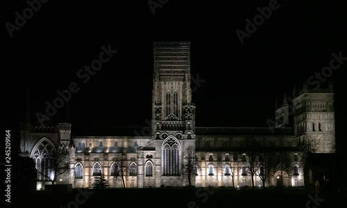 Durham Cathedral Spotlight at Night