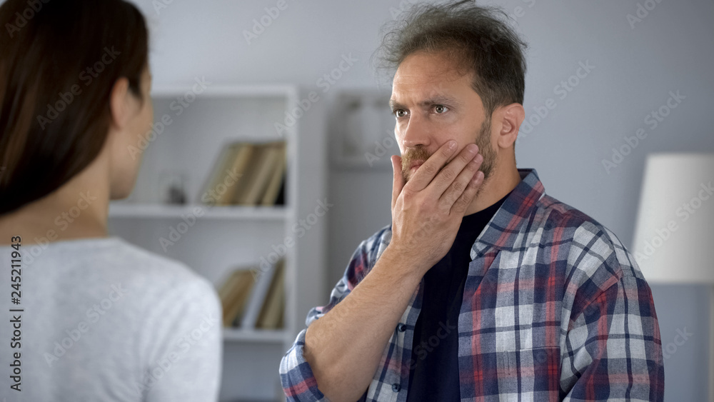 Husband shocked after woman slap, family quarrel, uncontrolled aggression, abuse Husband shocked after woman slap, family quarrel, uncontrolled aggression, abuse