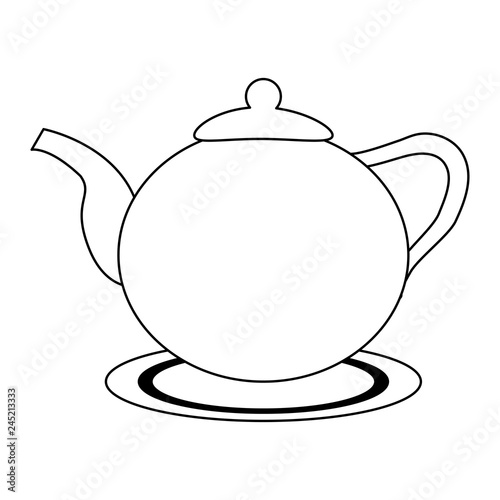 coffee porcelain kettle in black and white