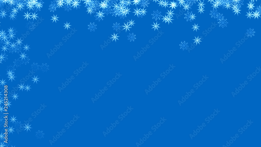 Abstract background with a variety of colorful snowflakes. Big and small. Abstract background with a variety of colorful snowflakes. Big and small.