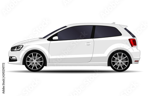 realistic car. hatchback. side view.