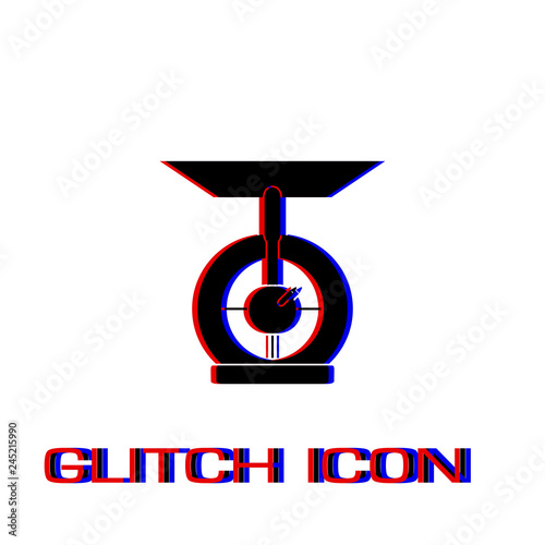 Kitchen scales icon flat.