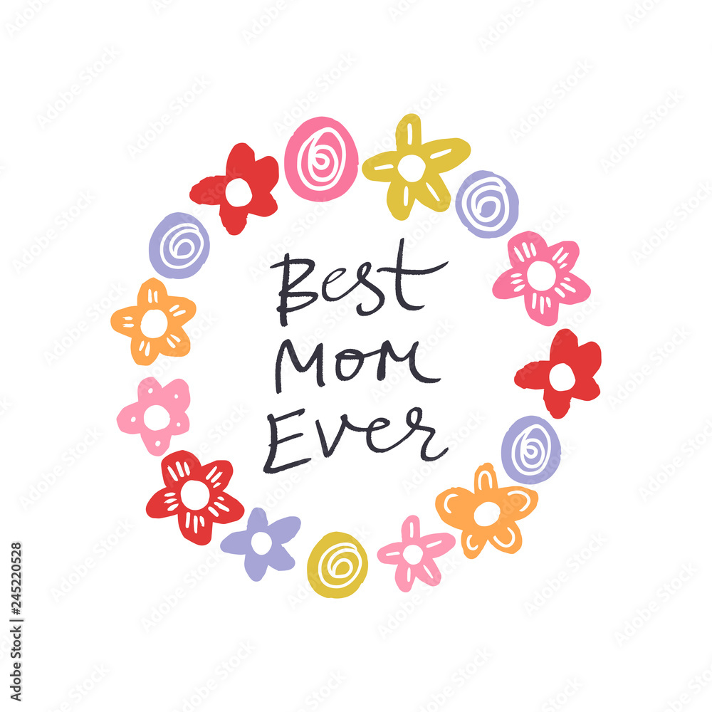 Vector hand lettering poster or postcard for Mother's day. Vector hand lettering poster or postcard for Mother's day.